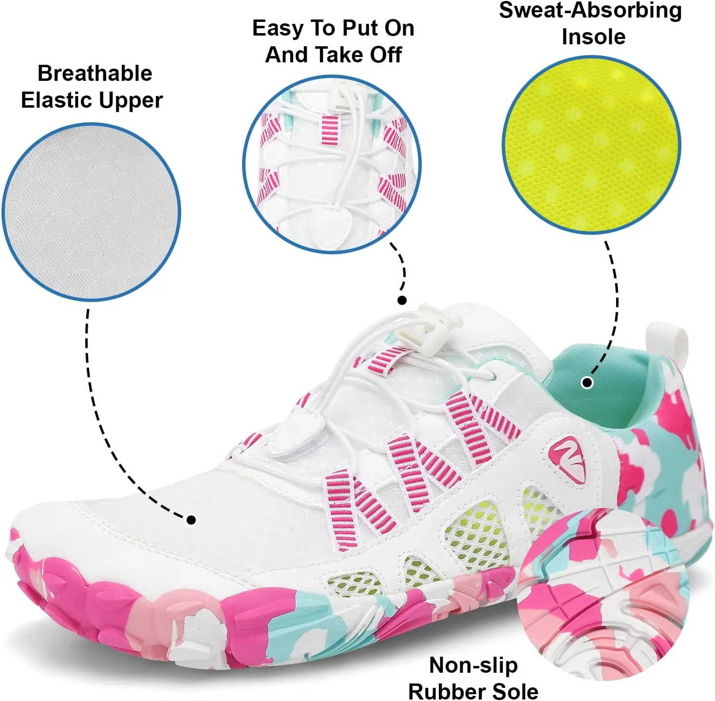 XIHALOOK Athletic Hiking Water Shoes Womens Mens Quick Dry Barefoot for Beach Walking Kayaking Surfing Training