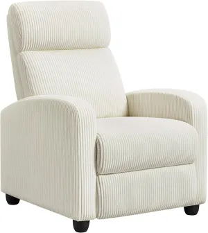 Yaheetech Corduroy Recliner Chair Single Sofa Home Theater Seating Adjustable Modern Reclining Chair for Living Room Bedroom Home Theater Beige