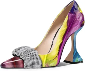 YDN Women Pointed Toe Slip on Pumps Special Kitten High Heel Shoes Party Prom Dress Lady Size 4-16 US