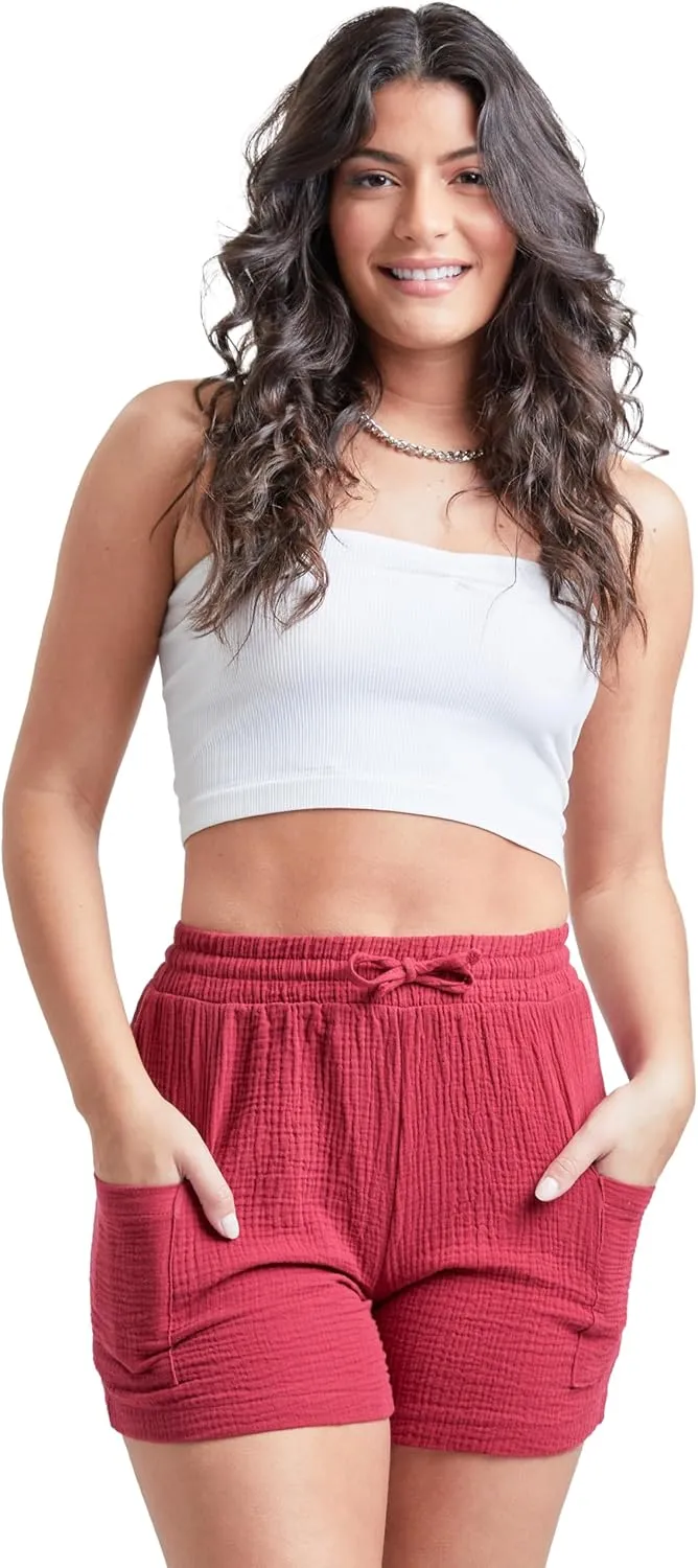 YMI Women's High Rise Gauze Shorts