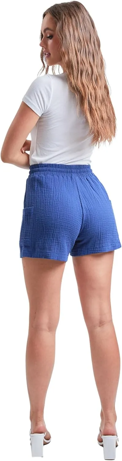 YMI Women's High Rise Gauze Shorts