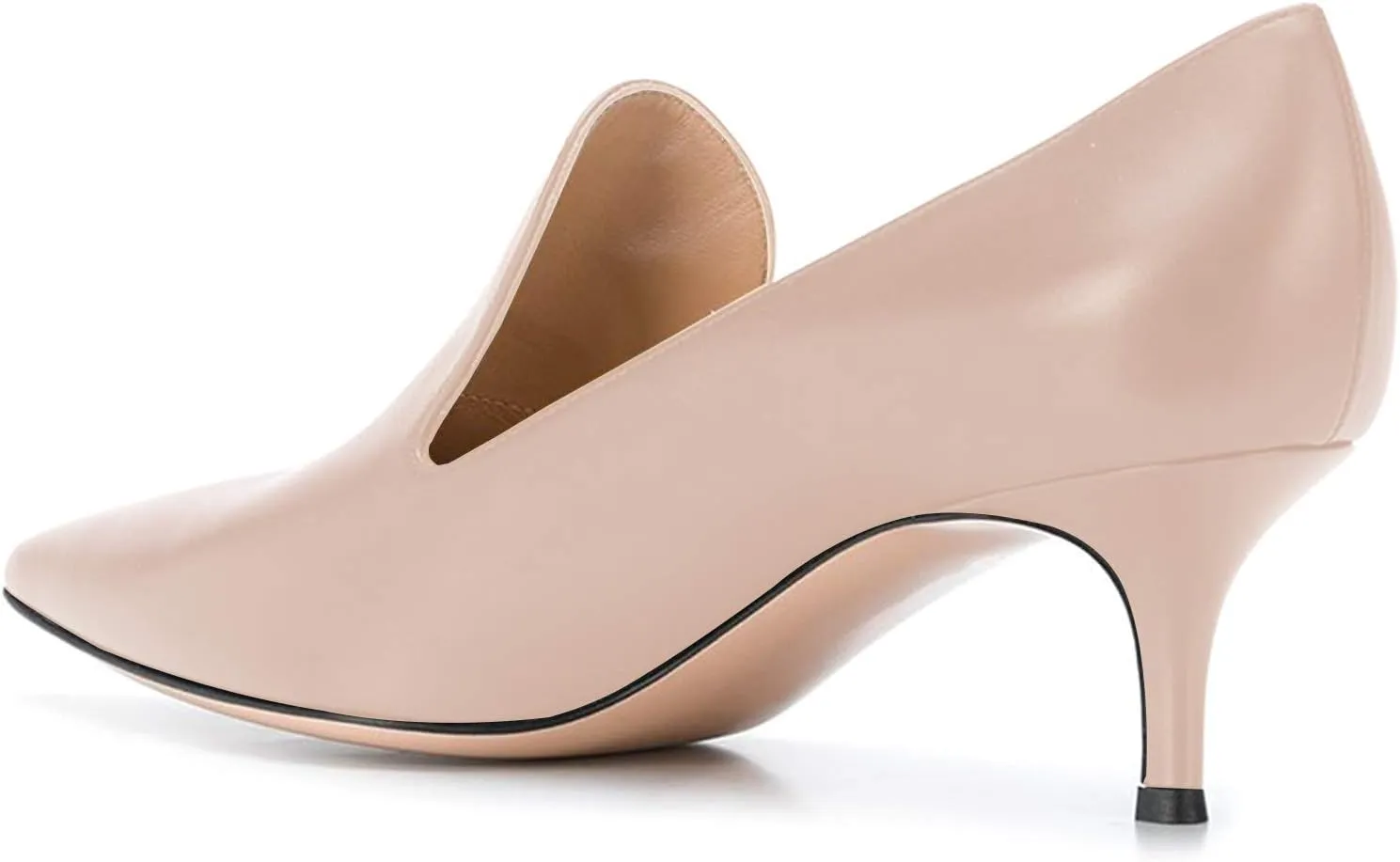 YODEKS Womens Kitten Heel Pumps Point Toe Mid Heels Slip On 6.5cm Stiletto Heels Pumps Dress Party Office Shoes