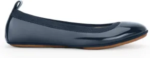 Yosi Samra Samara Women's Leather Metallic Foldable Ballet Flat