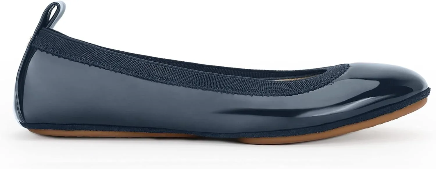 Yosi Samra Samara Women's Leather Metallic Foldable Ballet Flat