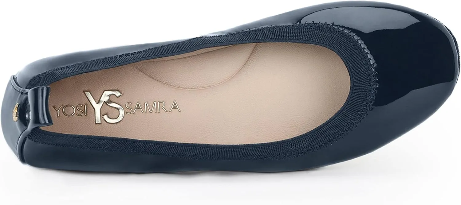 Yosi Samra Samara Women's Leather Metallic Foldable Ballet Flat