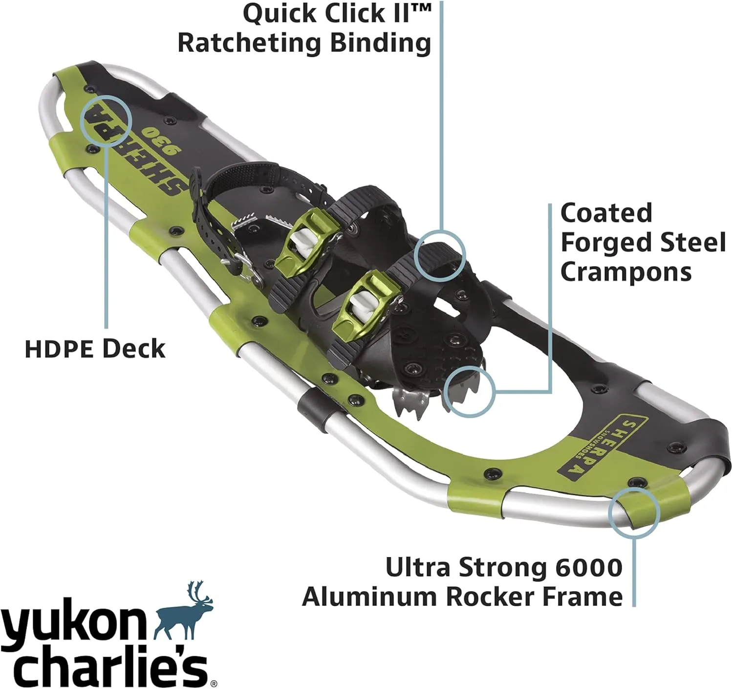 Yukon Charlie's Sherpa Snowshoe, Snowshoes for Men & Women, Snowshoeing Kits for All Skill Levels, Multiple Sizes & Models