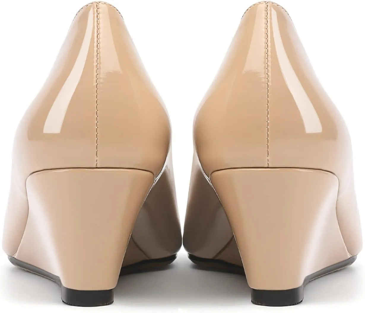 Zamikoo Women's Square Toe Pumps Wedge Heels Slip On 2 Inches Low Heel Fashion Dress Shoes Leather Patent US Size 5 - Size 13